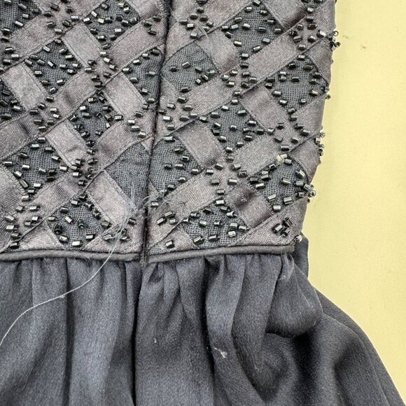 Laundry By Shelli Segal Navy Silk Strapless Bubble Skirt Dress Size 4 - Picture 8 of 11